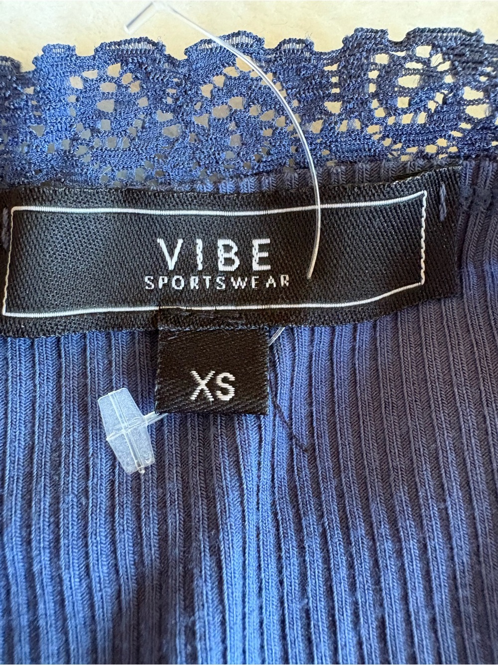 Vibe Lace-Trim Ribbed Cami Blue - Picture 3 of 4